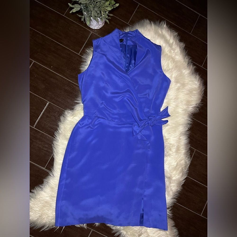 August Silk 100% silk purple wrap dress sz 8